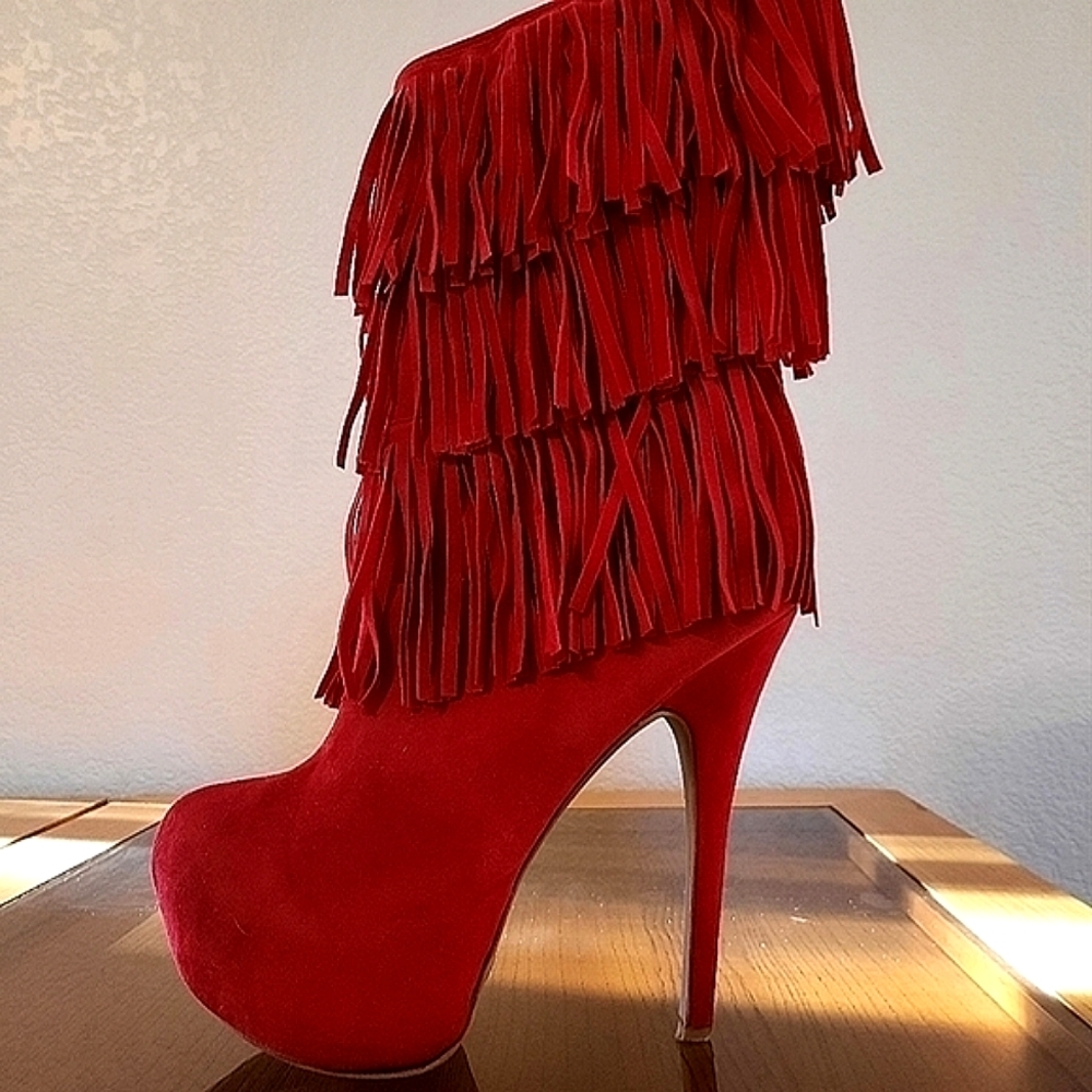 JESSICA ALBA FRINGE BOOTS SZ 8.5